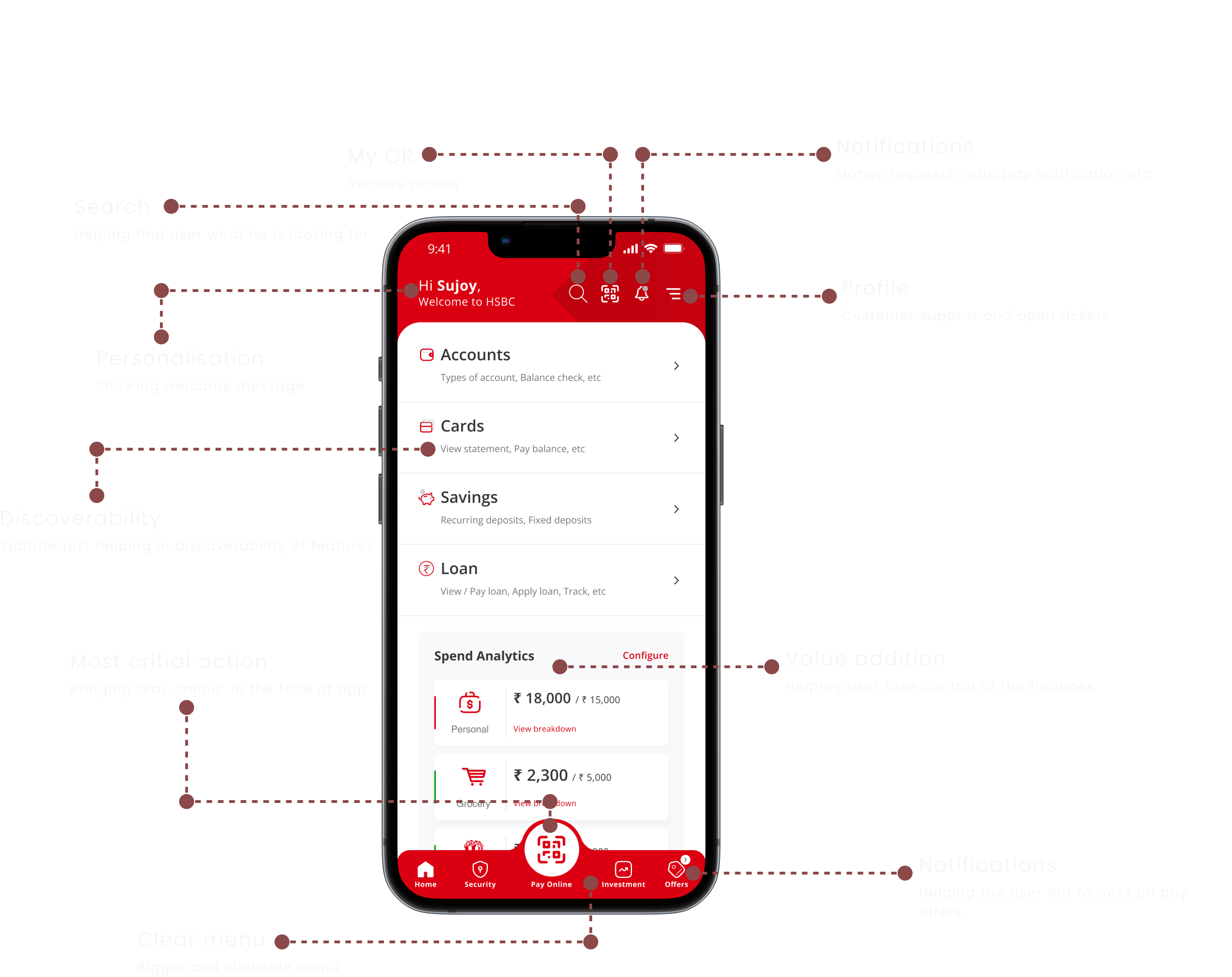 Redesigned home screen