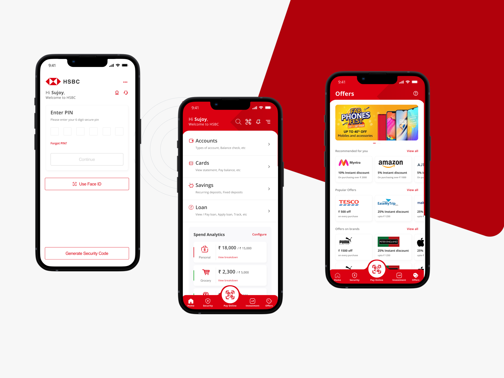 HSBC India Mobile Redesign